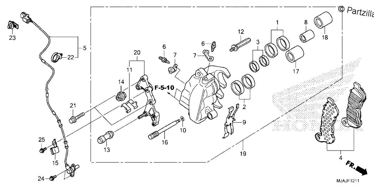 Diagrama de FRONT BRAKE CALIPER 2