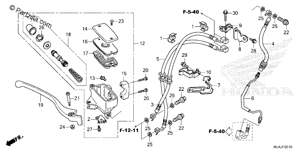 Diagrama de FRONT BRAKE MASTER CYLINDER 2