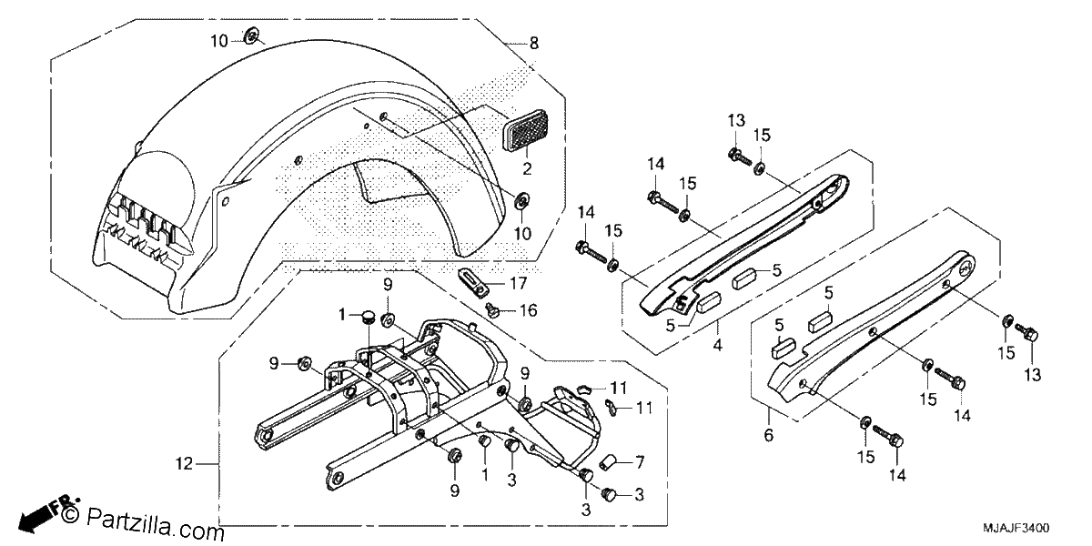 Diagrama de REAR FENDER 1
