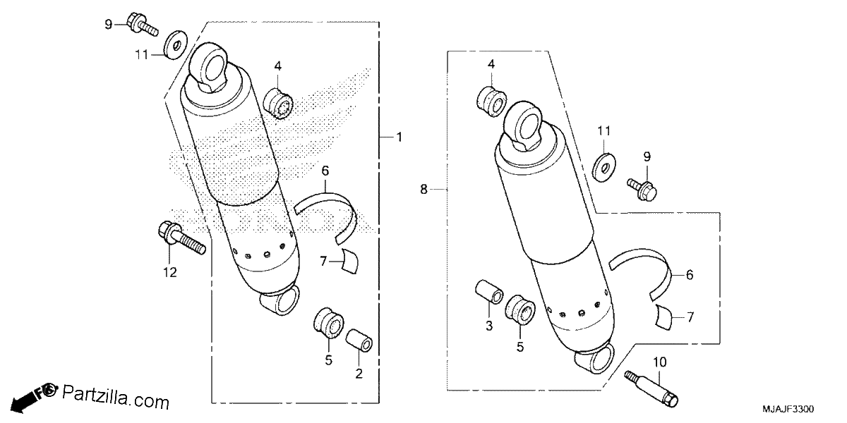 Diagrama de REAR SHOCK ABSORBER 1