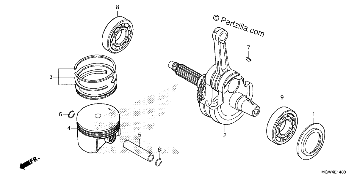 Diagrama de CRANKSHAFT PISTON