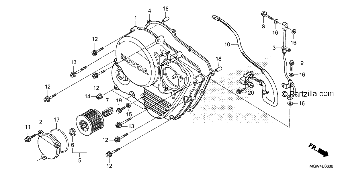 Diagrama de RIGHT CRANKCASE COVER