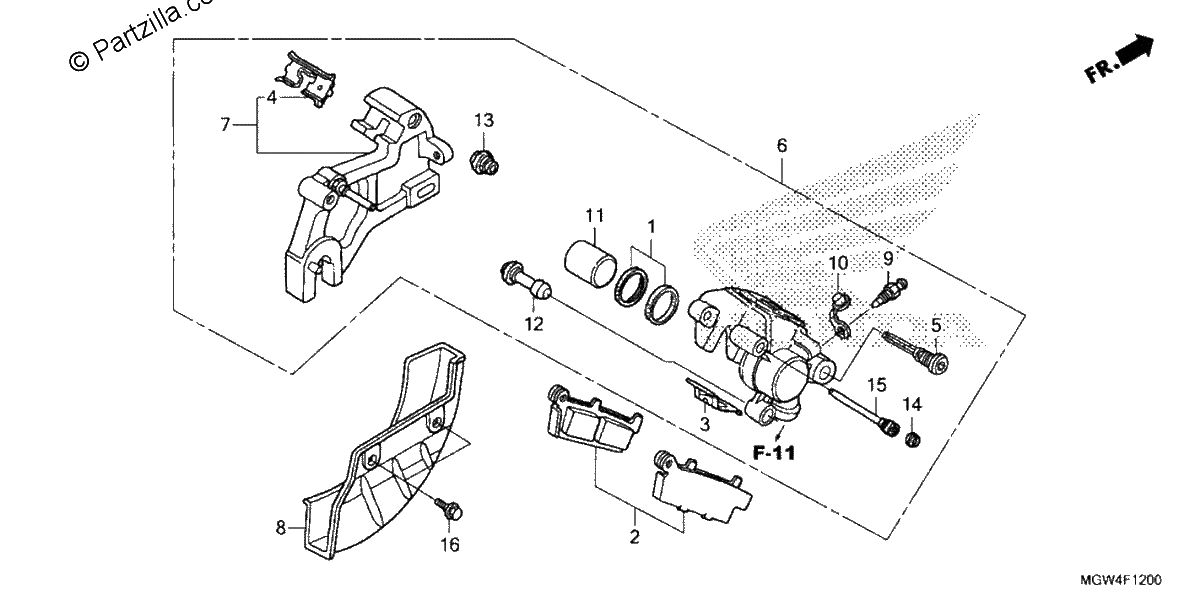 Diagrama de REAR BRAKE CALIPER
