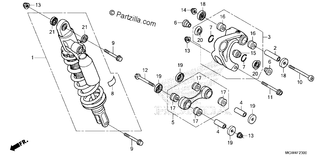 Diagrama de REAR SHOCK ABSORBER