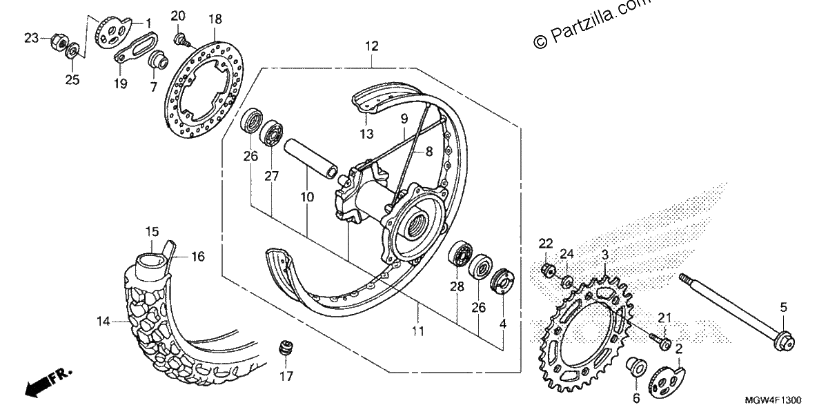 Diagrama de REAR WHEEL