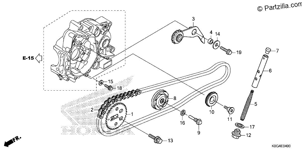Diagrama de CAM CHAIN TENSIONER