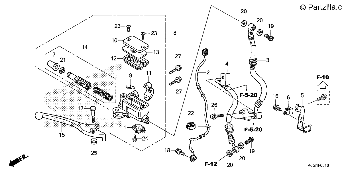 Diagrama de FRONT BRAKE MASTER CYLINDER