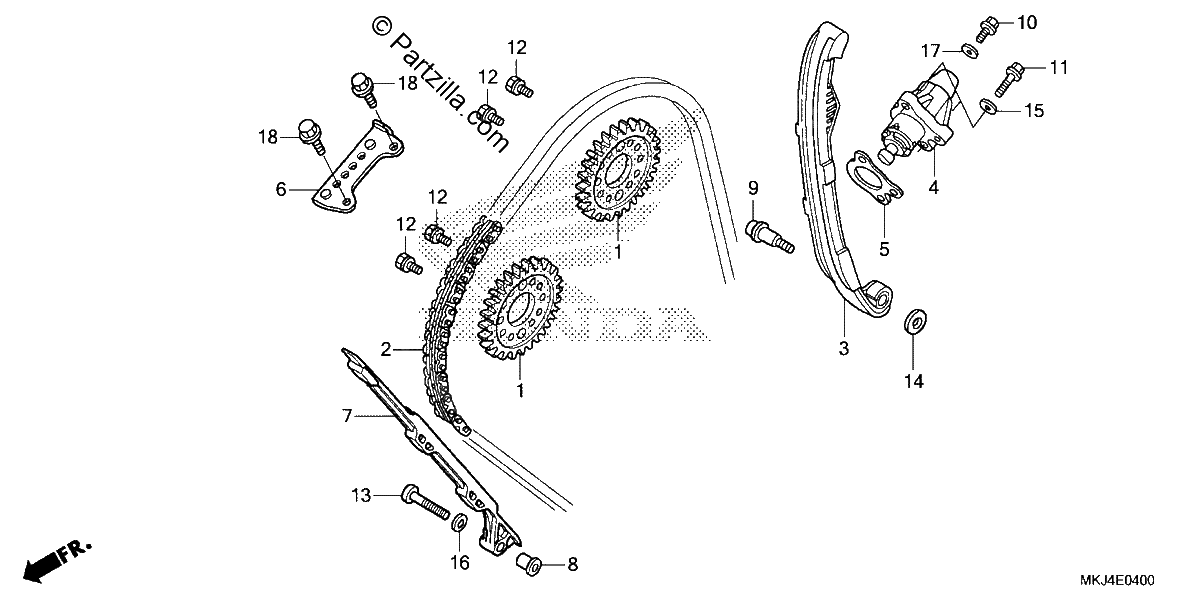 Diagrama de CAM CHAIN TENSIONER