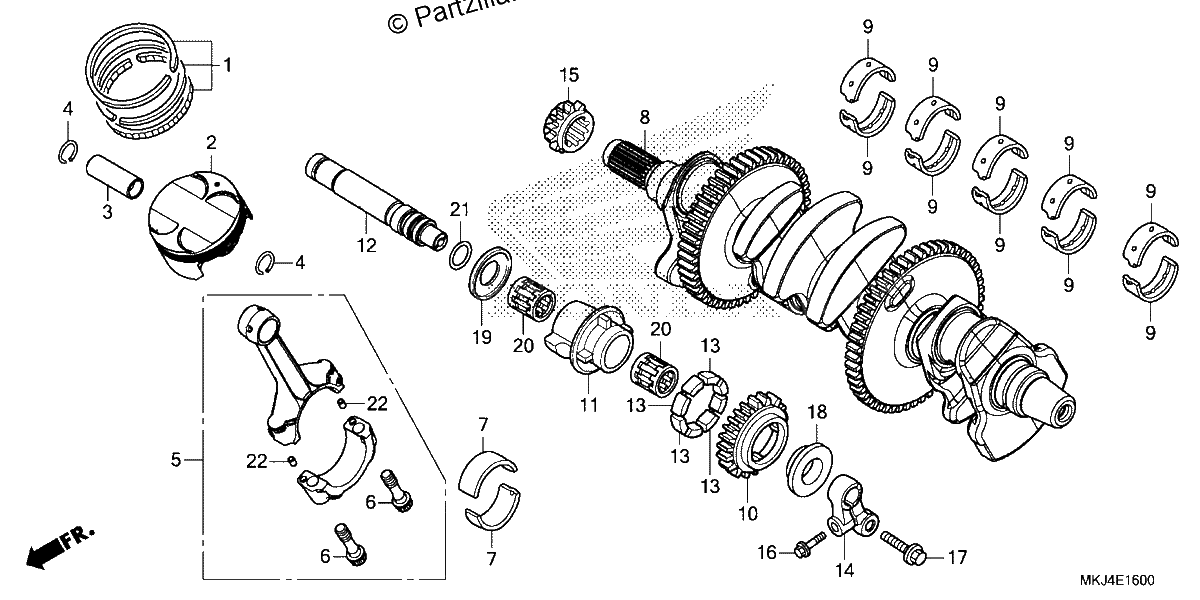 Diagrama de CRANKSHAFT PISTON