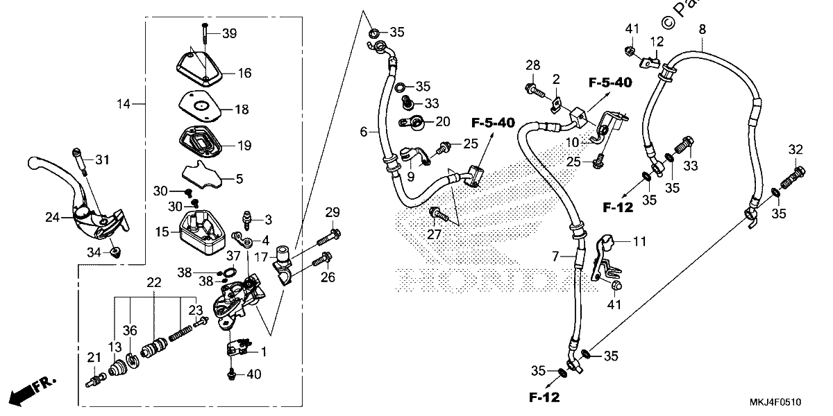 Diagrama de FRONT BRAKE MASTER CYLINDER