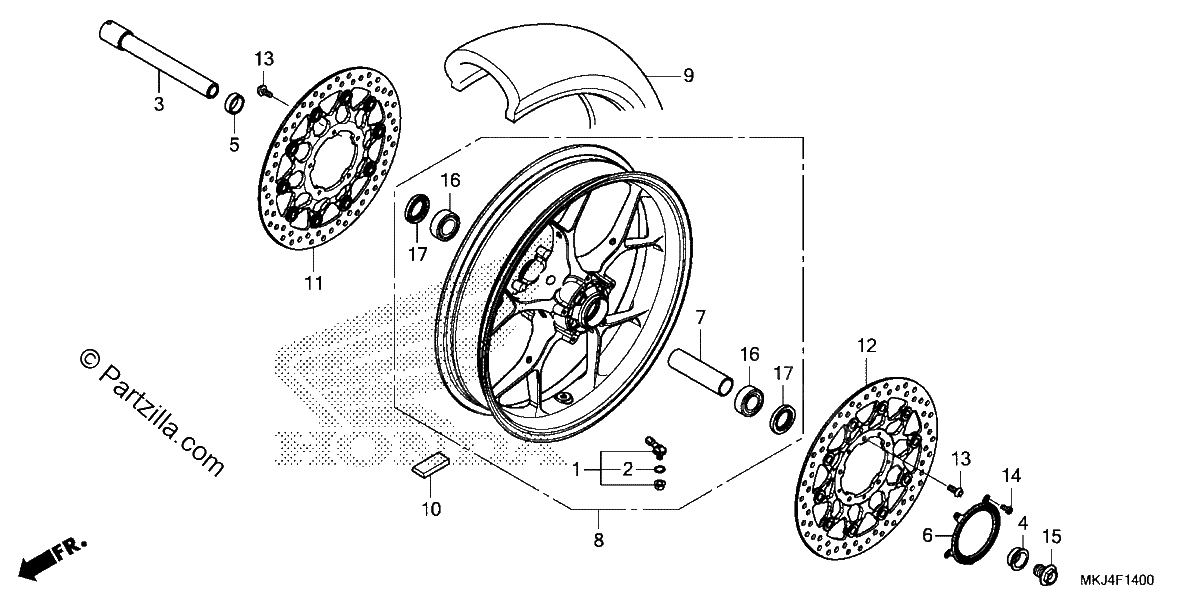 Diagrama de FRONT WHEEL