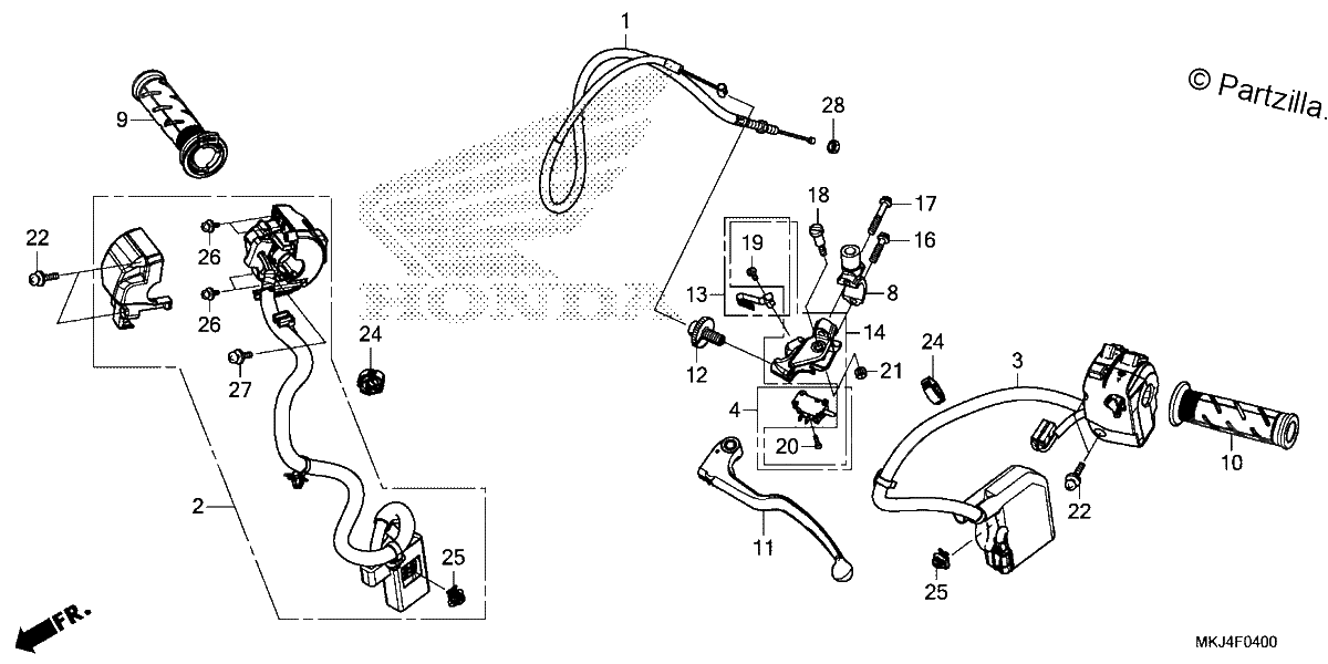 Diagrama de HANDLE LEVER SWITCH CABLE