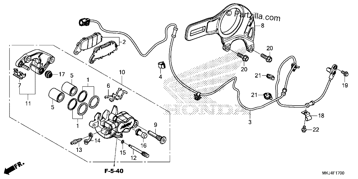 Diagrama de REAR BRAKE CALIPER