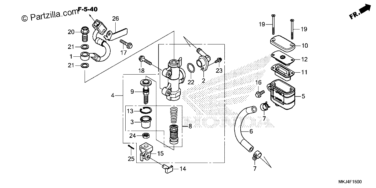 Diagrama de REAR BRAKE MASTER CYLINDER