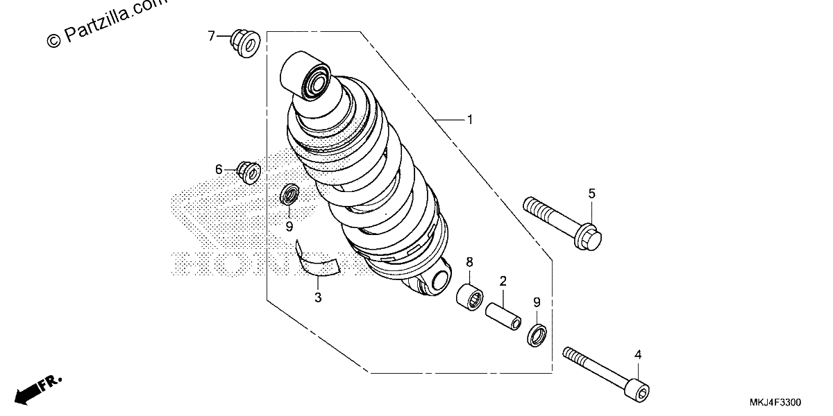 Diagrama de REAR SHOCK ABSORBER