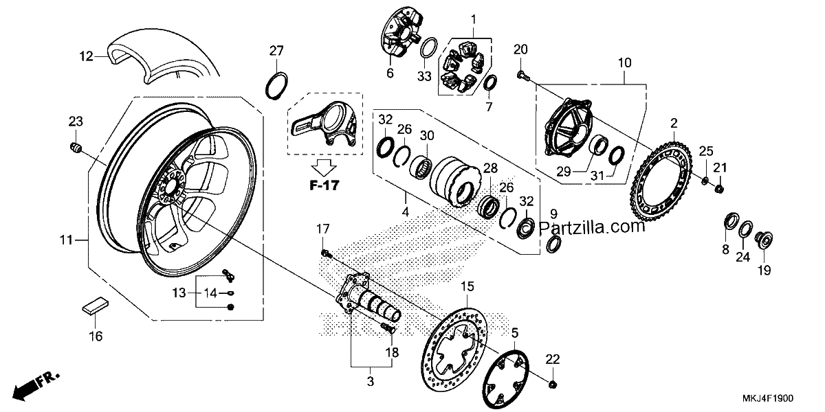Diagrama de REAR WHEEL