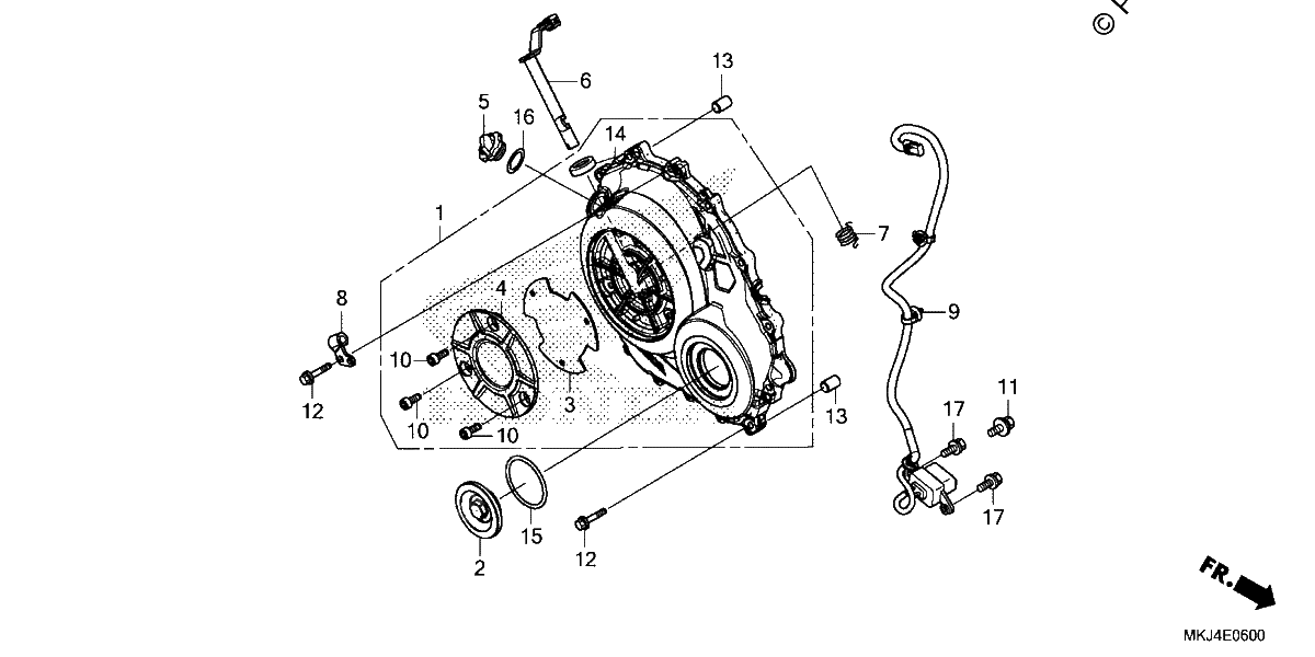 Diagrama de RIGHT CRANKCASE COVER