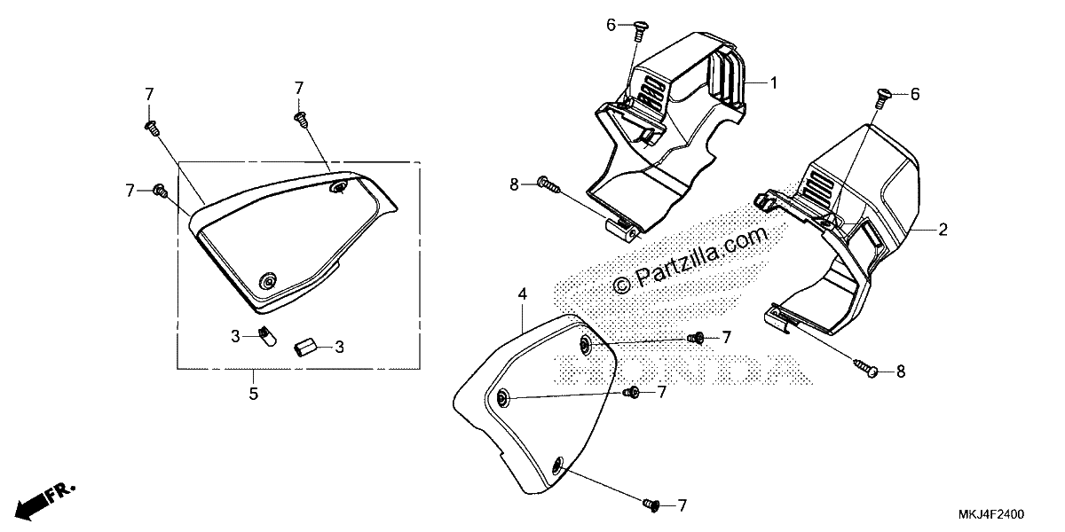 Diagrama de SIDE COVER DUCT COVER