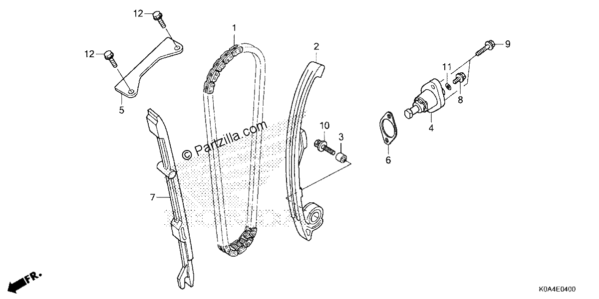 Diagrama de CAM CHAIN TENSIONER