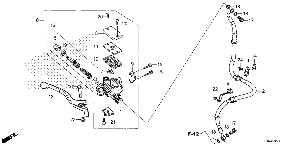 Diagrama de FRONT BRAKE MASTER CYLINDER 1