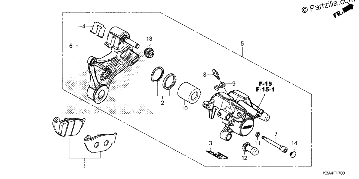 Diagrama de REAR BRAKE CALIPER