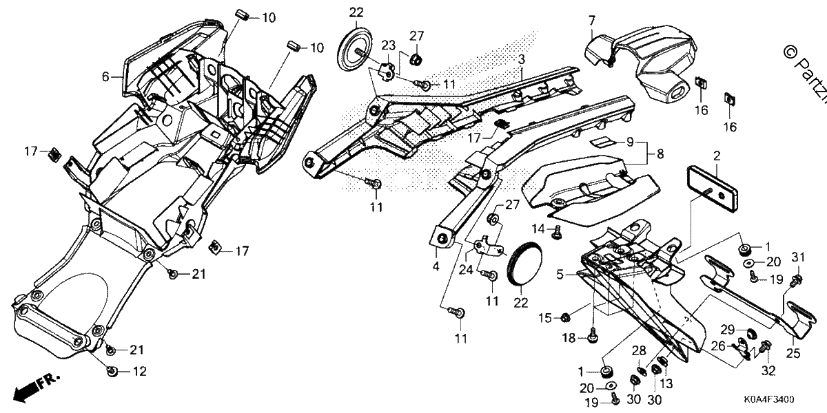 Diagrama de REAR FENDER
