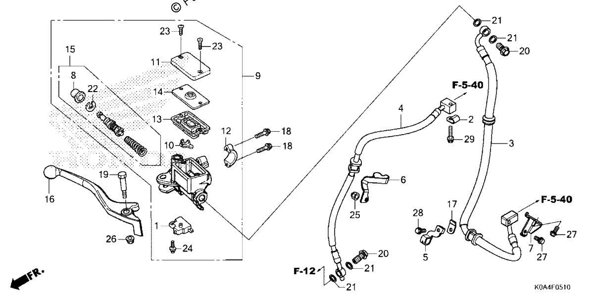 Diagrama de FRONT BRAKE MASTER CYLINDER 2