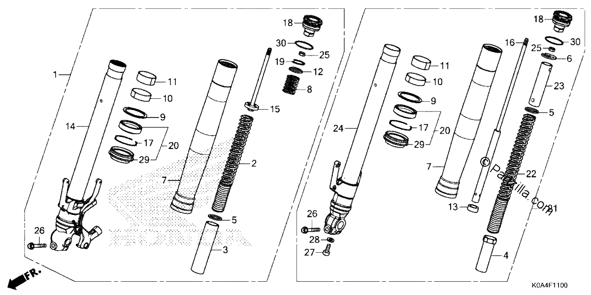 Diagrama de FRONT FORK