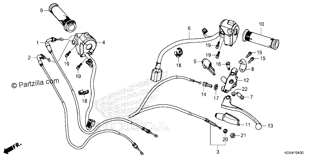 Diagrama de HANDLE LEVER SWITCH CABLE