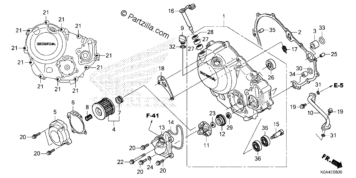 Diagrama de RIGHT CRANKCASE COVER