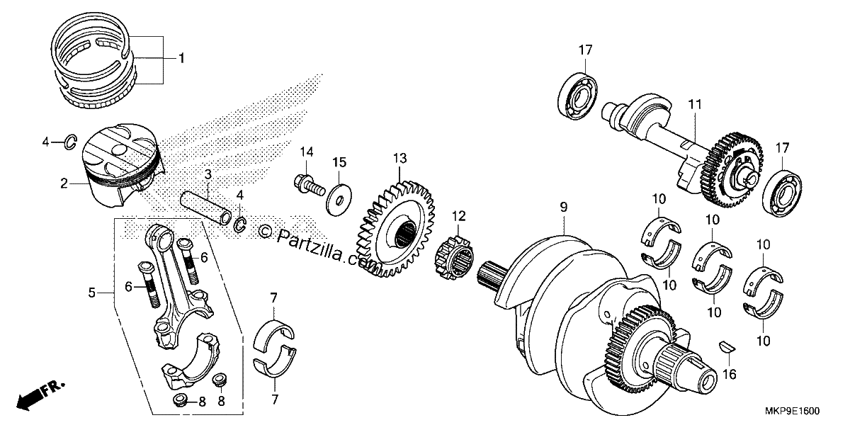 Diagrama de CRANKSHAFT PISTON