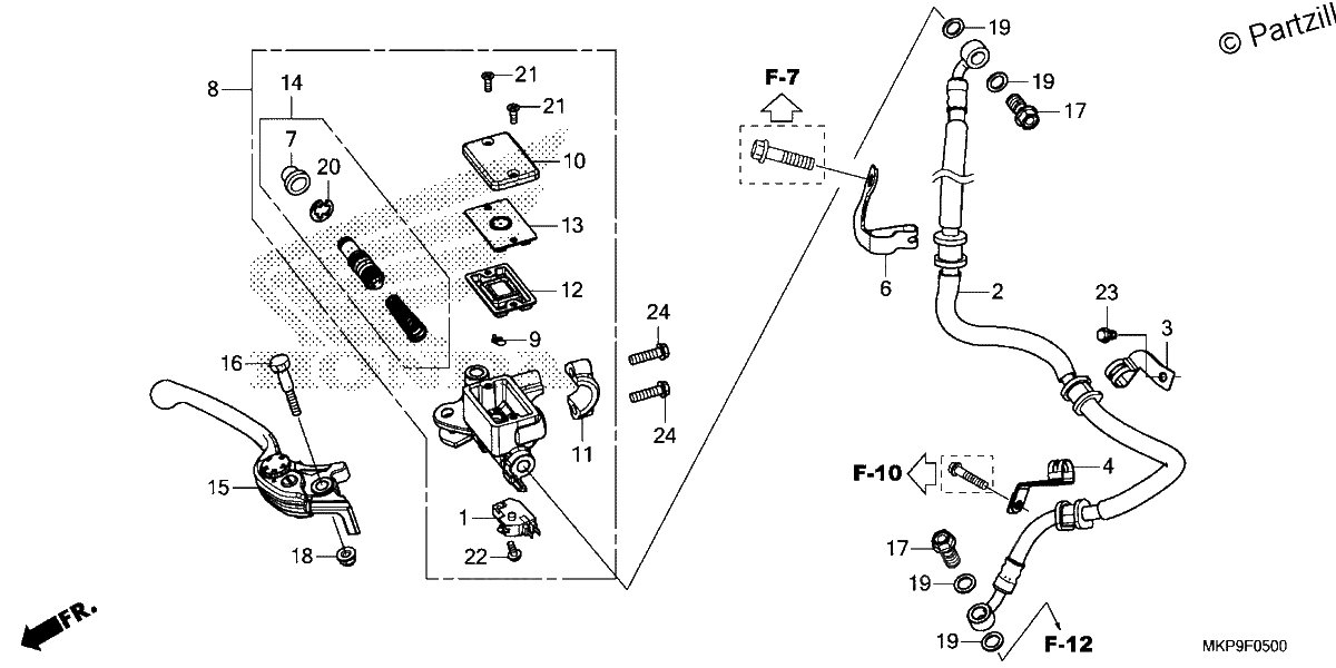 Diagrama de FRONT BRAKE MASTER CYLINDER 1