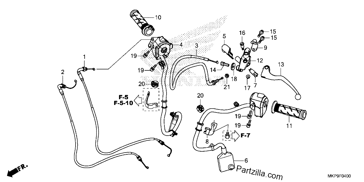 Diagrama de HANDLE LEVER SWITCH CABLE