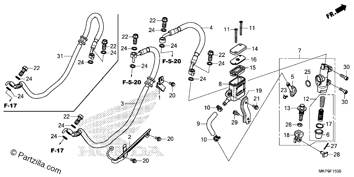 Diagrama de REAR BRAKE MASTER CYLINDER