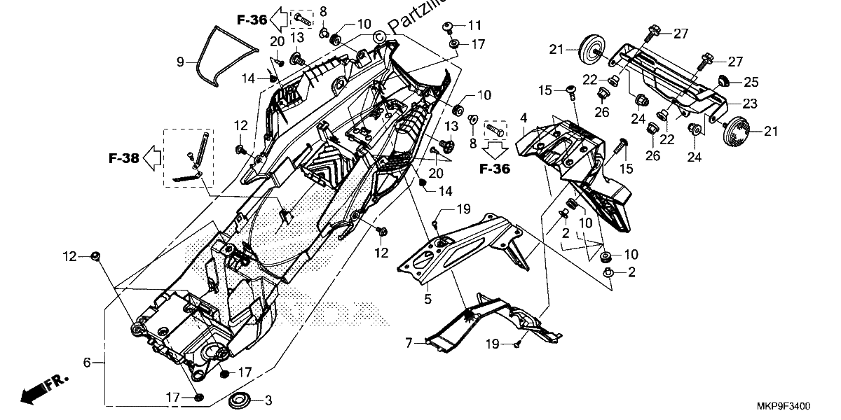 Diagrama de REAR FENDER