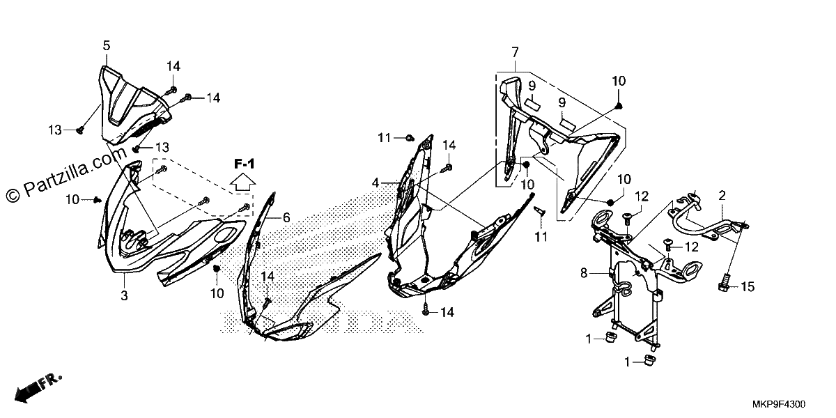 Diagrama de UPPER COWL