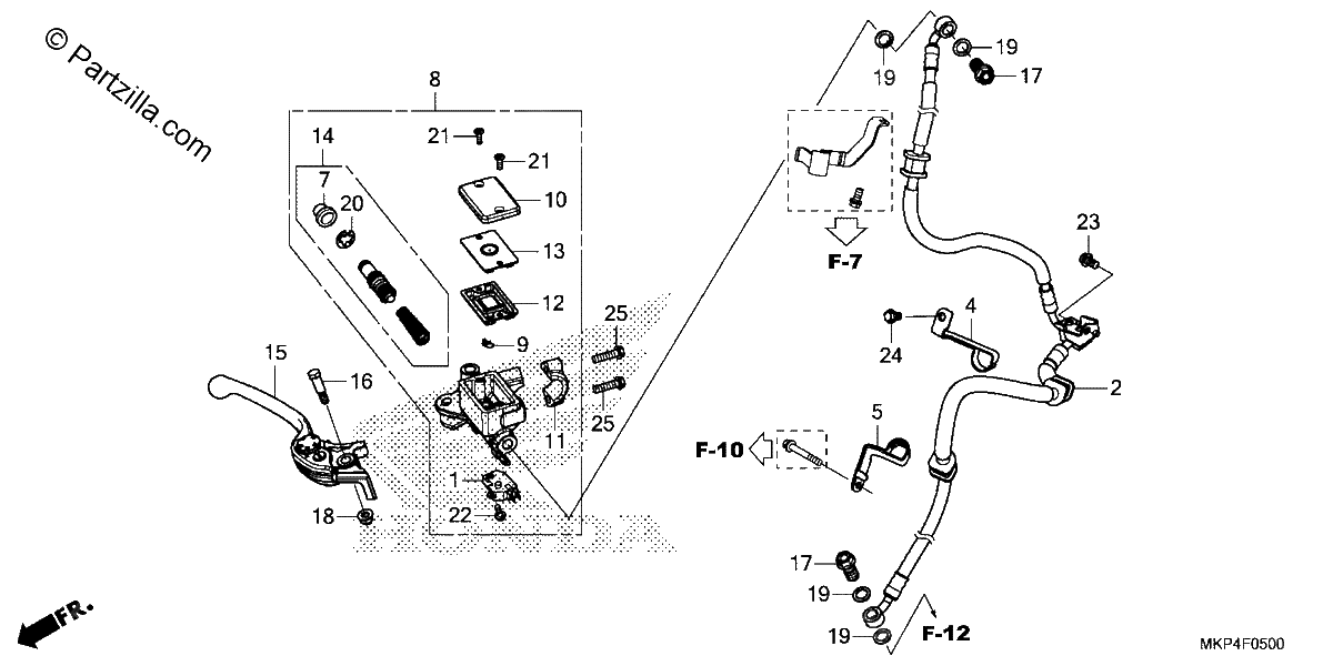 Diagrama de FRONT BRAKE MASTER CYLINDER 1