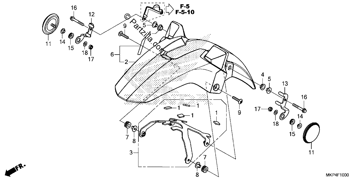 Diagrama de FRONT FENDER 1