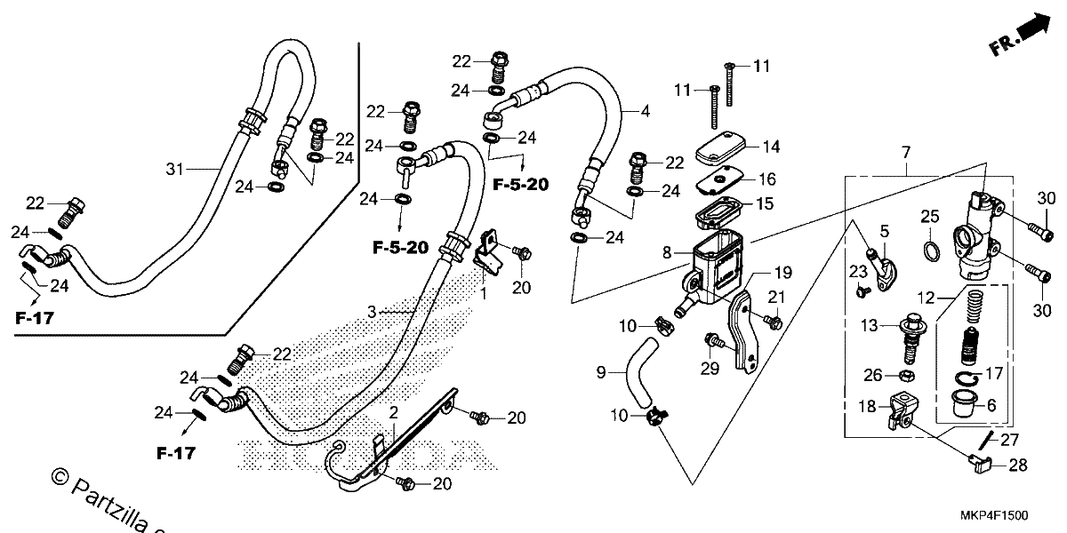 Diagrama de REAR BRAKE MASTER CYLINDER
