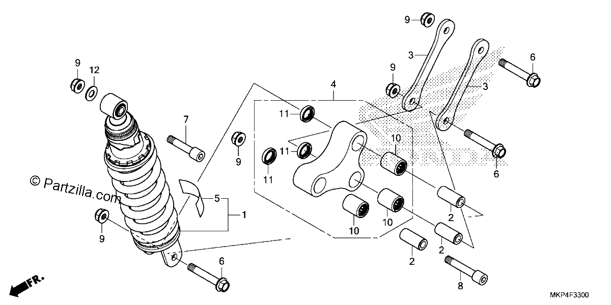 Diagrama de REAR SHOCK ABSORBER