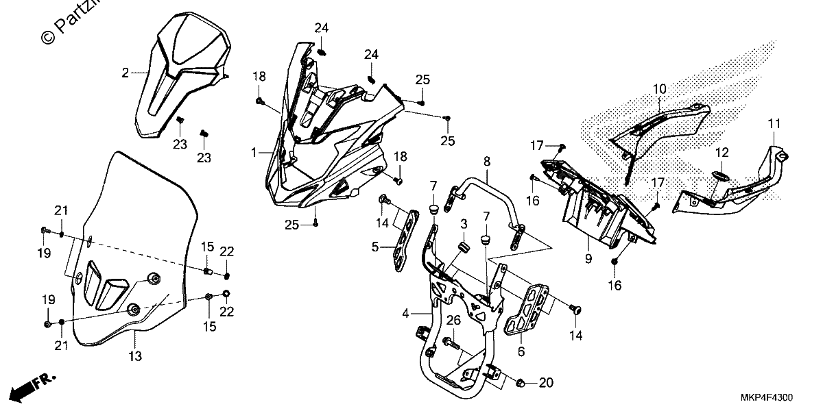 Diagrama de UPPER COVER WINDSCREEN