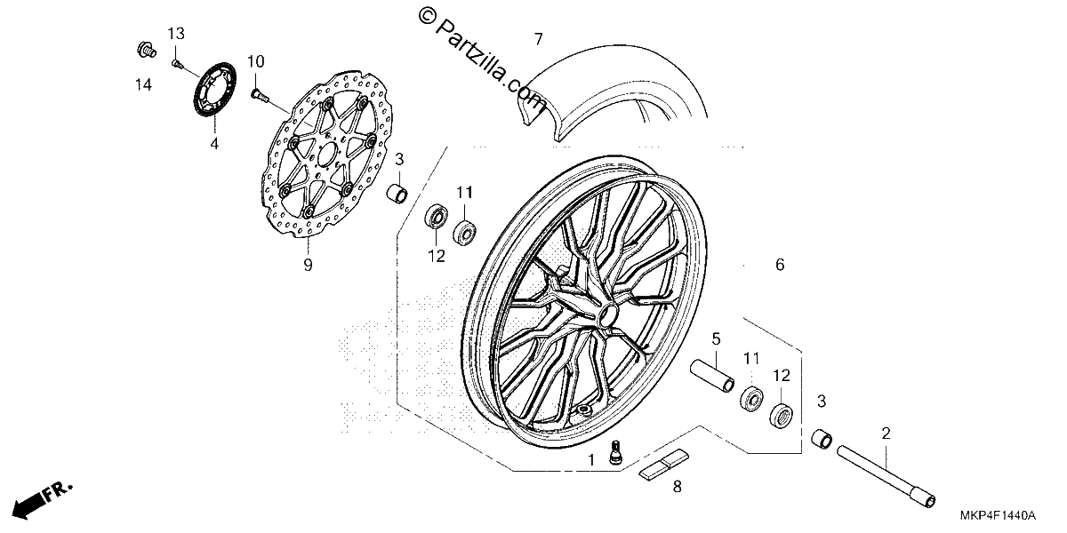 Diagrama de FRONT WHEEL 1