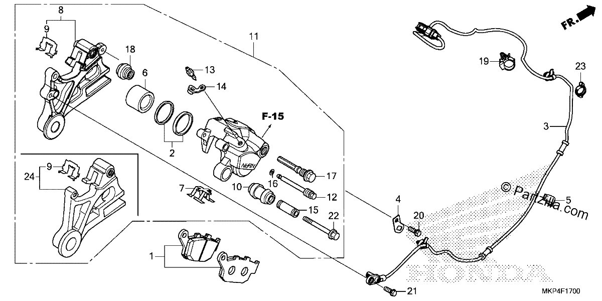 Diagrama de REAR BRAKE CALIPER