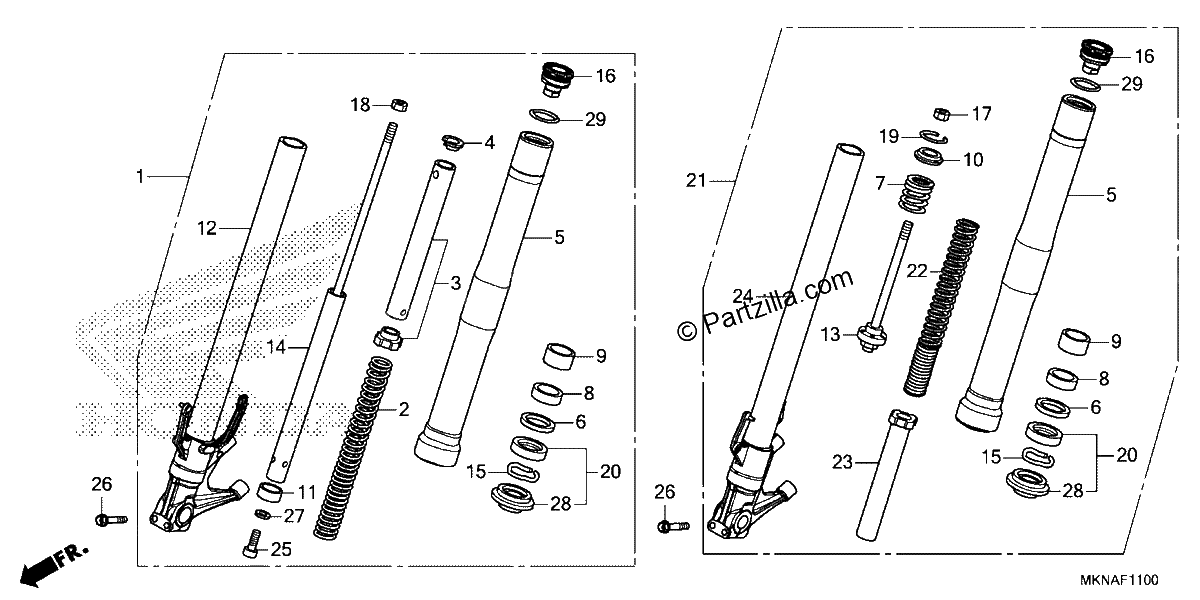 Diagrama de FRONT FORK