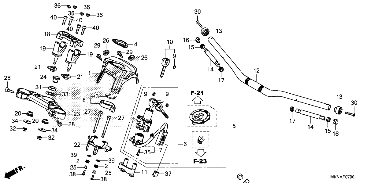 Diagrama de HANDLEBAR TOP BRIDGE