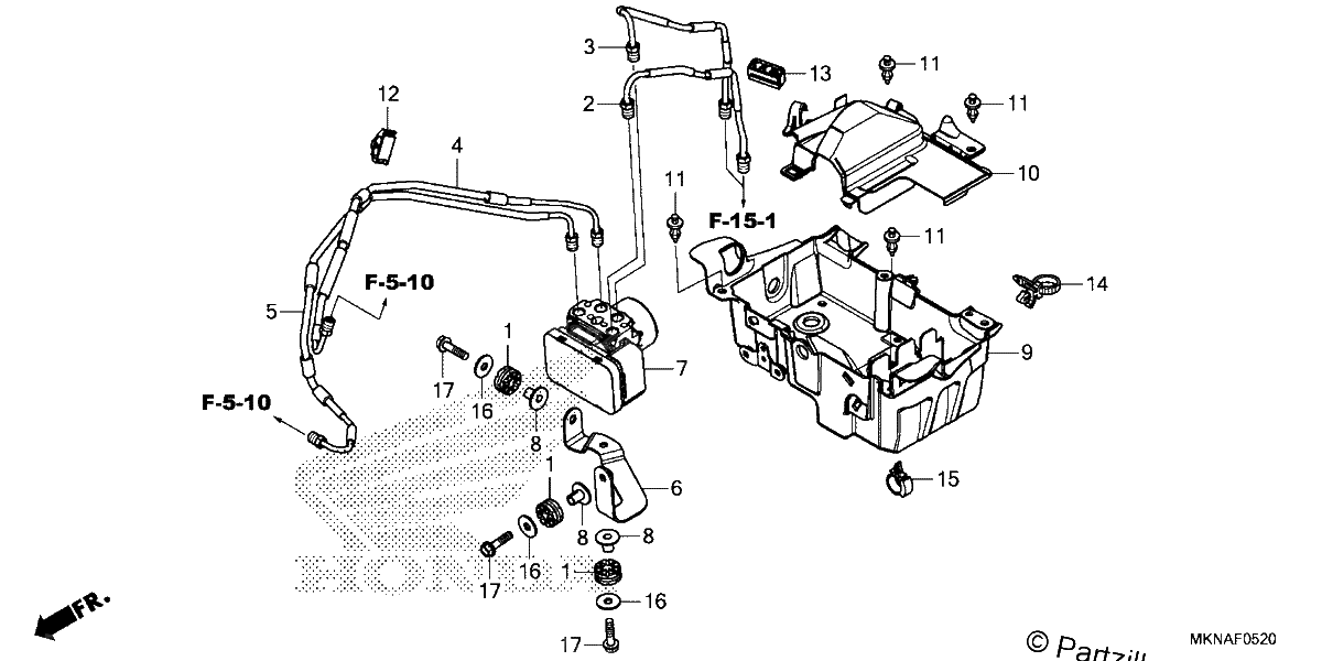 Diagrama de ABS MODULATOR TRAY