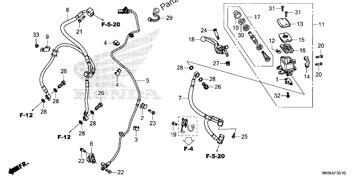 Diagrama de FRONT BRAKE MASTER CYLINDER 2