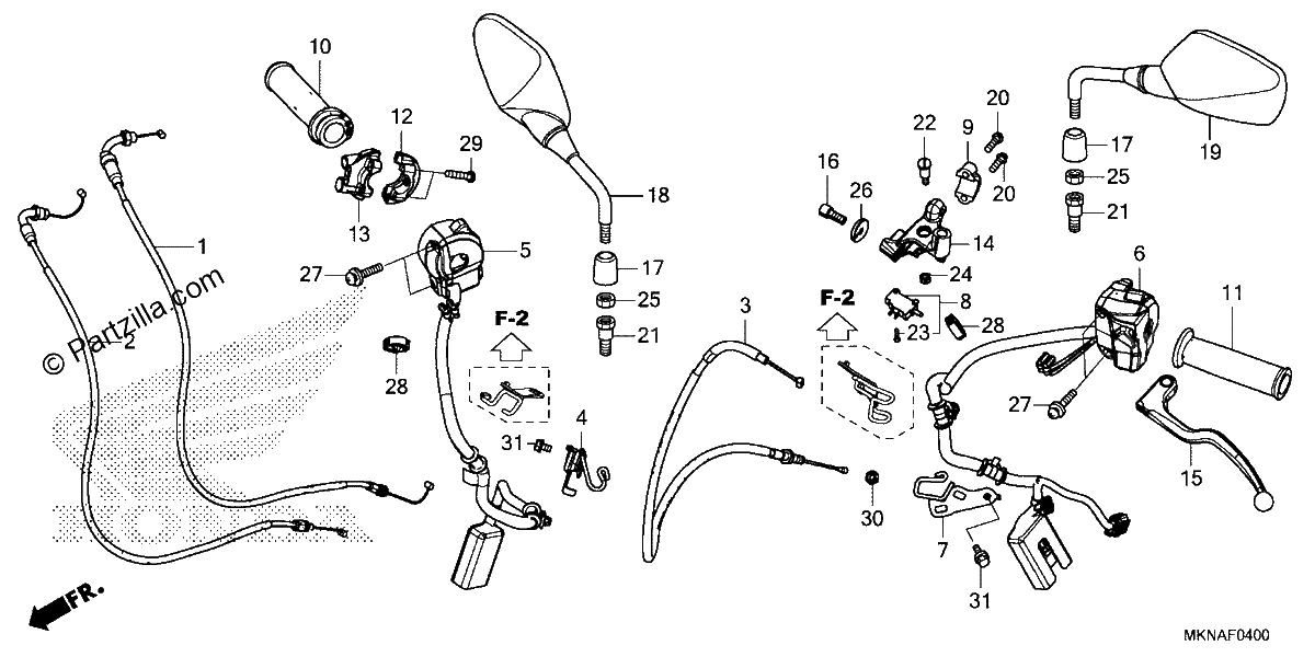 Diagrama de HANDLE LEVER SWITCH CABLE