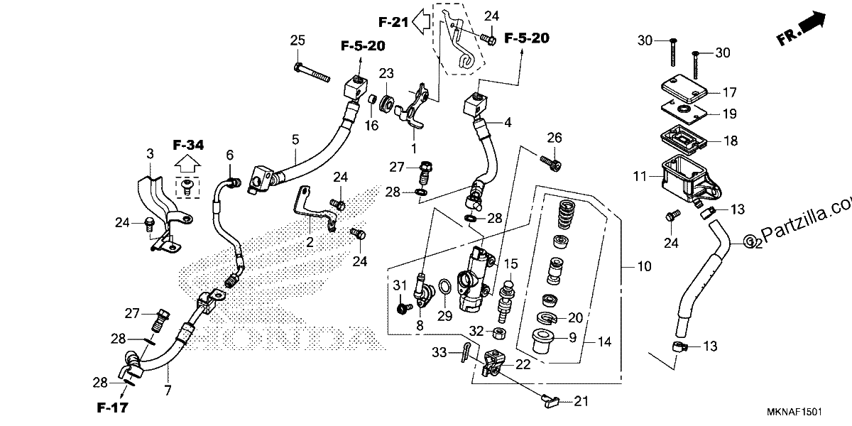 Diagrama de REAR BRAKE MASTER CYLINDER 2