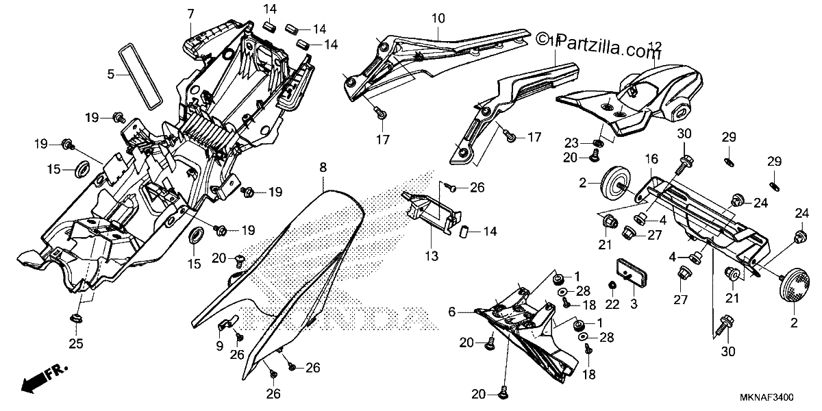 Diagrama de REAR FENDER